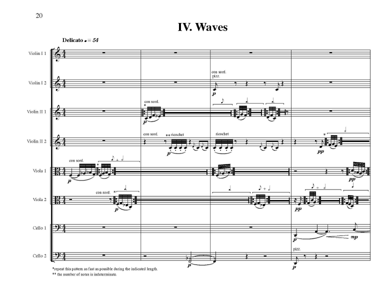  許家毓《台灣縮圖》第四樂章〈波〉( Mov. IV Waves)曲譜首頁